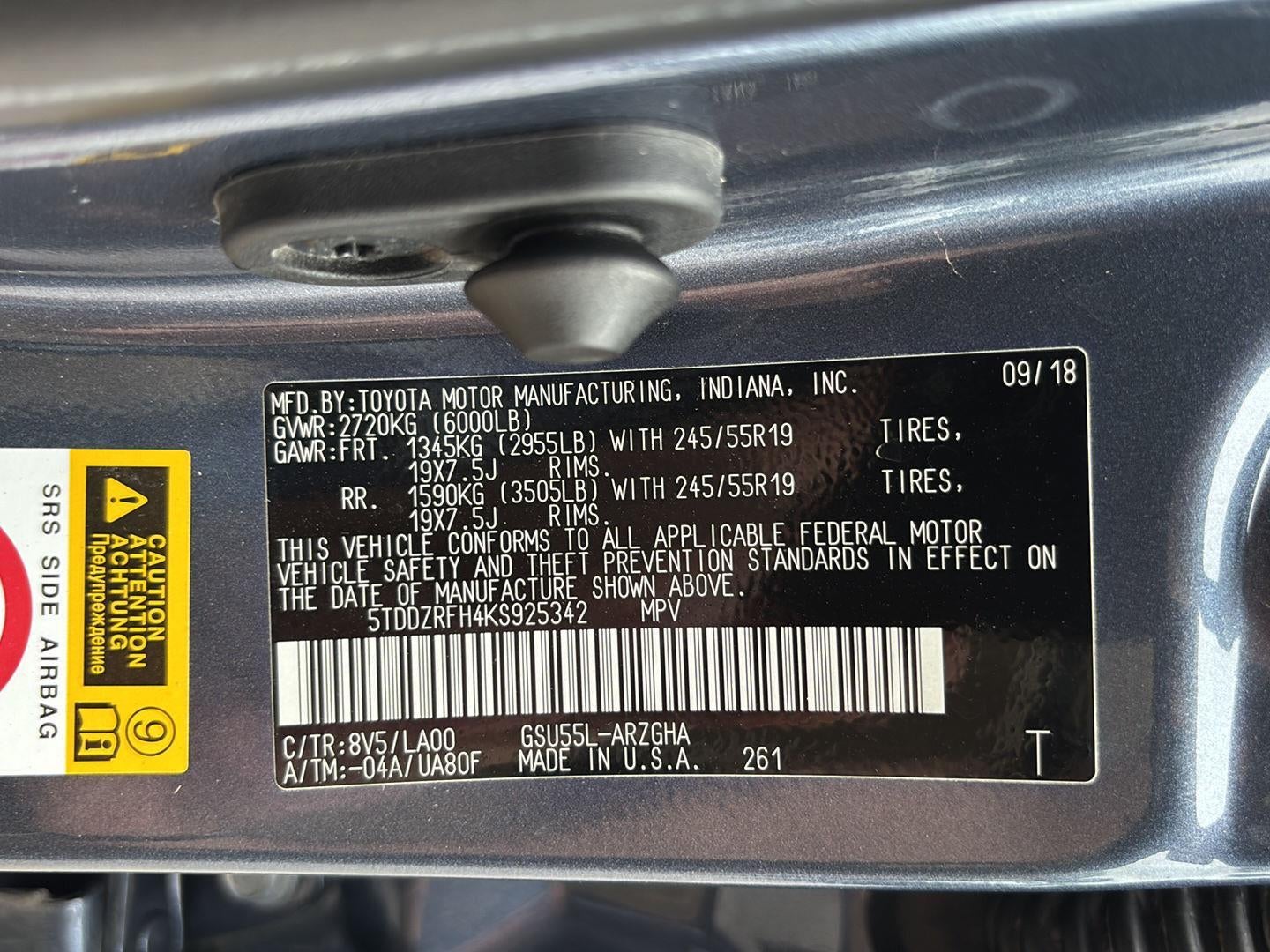 2019 Toyota Highlander Limited Platinum